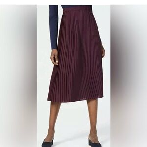 Eileen Fisher Pleated Eggplant Midi Skirt